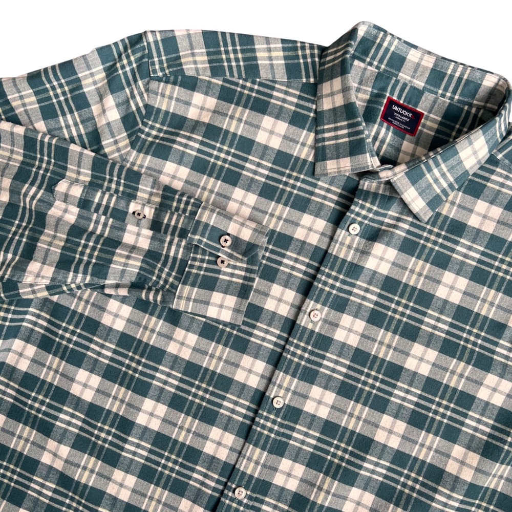 UnTUCKit Mens Ferney Flannel Button‎ Up Regular Fit Plaid Shirt Winter Warm 3XL